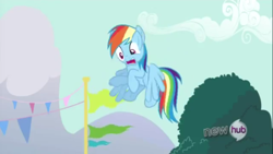 Size: 1366x768 | Tagged: safe, imported from derpibooru, screencap, rainbow dash, animation error, episode needed, flying, solo