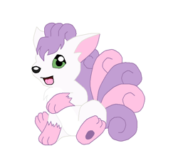 Size: 644x572 | Tagged: safe, imported from derpibooru, sweetie belle, fox, vulpix, crossover, female, kitsune, pokefied, pokémon, simple background, solo, species swap, white background