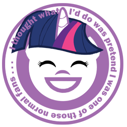 Size: 962x960 | Tagged: safe, artist:cacophonycat, imported from derpibooru, twilight sparkle, anime, ghost in the shell, laughing man, parody, ponified