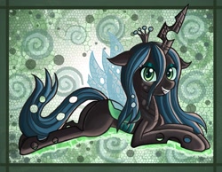 Size: 1800x1400 | Tagged: safe, artist:raptor007, imported from derpibooru, queen chrysalis, changeling, changeling queen, crown, female, jewelry, regalia, transparent wings, wings