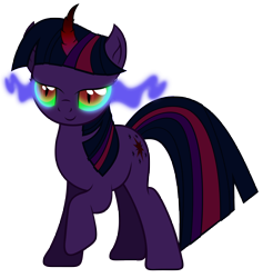 Size: 7784x8206 | Tagged: safe, artist:tzolkine, imported from derpibooru, twilight sparkle, absurd resolution, colored horn, corrupted, corrupted twilight sparkle, curved horn, dark magic, horn, simple background, sombra eyes, sombra horn, transparent background, vector