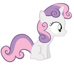 Size: 8192x7222 | Tagged: safe, artist:thatguy1945, imported from derpibooru, part of a set, sweetie belle, pony, unicorn, absurd resolution, blank flank, curious, oooooh, open mouth, simple background, sitting, solo, transparent background, vector, whistling