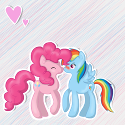 Size: 1024x1024 | Tagged: safe, artist:chandeluree, imported from derpibooru, pinkie pie, rainbow dash, female, lesbian, pinkiedash, shipping