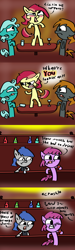 Size: 600x2000 | Tagged: safe, artist:xarktisflamex, imported from derpibooru, berry punch, berryshine, roseluck, bar, comic, drink, drunk, roseylacks