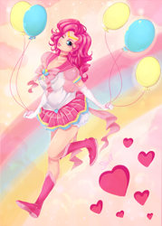 Size: 716x1000 | Tagged: safe, artist:shadedastral, imported from derpibooru, pinkie pie, human, balloon, humanized, sailor laughter, sailor moon, sailor scout