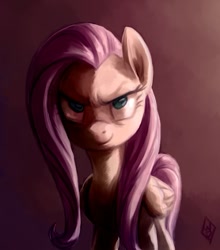 Size: 581x661 | Tagged: safe, artist:whitediamonds, imported from derpibooru, fluttershy, pegasus, pony, discorded, female, flutterbitch, gradient background, mare, solo