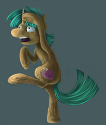 Size: 850x1000 | Tagged: safe, artist:sb, imported from derpibooru, snails, pony, unicorn, bipedal, colt, male, scared, simple background, solo