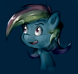 Size: 500x471 | Tagged: safe, artist:sb, imported from derpibooru, rainbow dash, pegasus, pony, bust, female, mare, portrait, simple background, solo