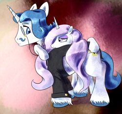 Size: 1000x935 | Tagged: safe, artist:sb, imported from derpibooru, fancypants, fleur-de-lis, pony, unicorn, butt touch, clinging, fancyfleur, female, hoof on butt, male, mare, shipping, stallion, straight, unshorn fetlocks