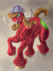 Size: 749x1000 | Tagged: safe, artist:sb, imported from derpibooru, big macintosh, earth pony, pony, costume, hat, male, solo, stallion, unshorn fetlocks, viking