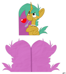 Size: 2622x2922 | Tagged: safe, artist:sb, imported from derpibooru, snails, pony, unicorn, card, colt, heart, hearts and hooves day, high res, male, mouth hold, pudding, simple background, spoon, transparent background