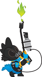 Size: 717x1298 | Tagged: safe, artist:smashinator, imported from derpibooru, spike, dragon, crossover, fire, flamethrower, male, pyro, simple background, solo, spike pyro, team fortress 2, transparent background, vector, weapon