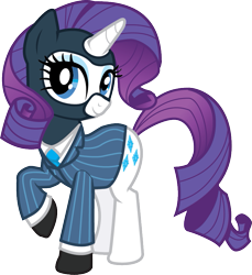 Size: 757x825 | Tagged: safe, artist:smashinator, imported from derpibooru, rarity, pony, unicorn, balaclava, clothes, crossover, female, mare, raised hoof, rarispy, simple background, solo, spy, suit, team fortress 2, transparent background