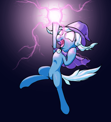 Size: 1000x1100 | Tagged: safe, artist:mister-hand, imported from derpibooru, trixie, pony, unicorn, female, glowing eyes, magic, mare, solo