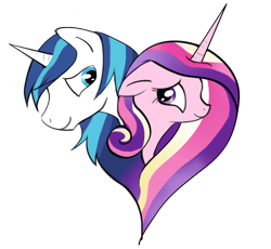 Size: 866x797 | Tagged: safe, artist:silfoe, imported from derpibooru, princess cadance, shining armor, alicorn, pony, unicorn, female, heart, love, male, mare, shiningcadance, shipping, simple background, smiling, stallion, straight, transparent background