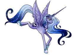 Size: 1024x768 | Tagged: safe, artist:ladyamaltea, imported from derpibooru, princess luna, alicorn, pony, female, flying, long horn, mare, simple background, solo, transparent background, ultimate luna