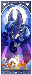 Size: 600x1406 | Tagged: safe, artist:ladyamaltea, imported from derpibooru, princess luna, alicorn, pony, female, mare, modern art, nouveau