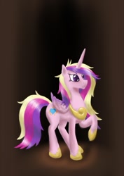 Size: 723x1023 | Tagged: safe, artist:steamroller988, imported from derpibooru, princess cadance, alicorn, pony, female, mare, messy mane, raised hoof, solo