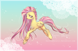 Size: 779x512 | Tagged: safe, artist:karolinanoumenon, imported from derpibooru, fluttershy, pegasus, pony, female, flying, mare, solo