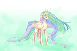 Size: 1821x1200 | Tagged: safe, artist:karolinanoumenon, imported from derpibooru, princess celestia, alicorn, pony, female, mare, sad, solo