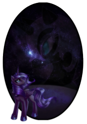 Size: 563x806 | Tagged: safe, artist:rizcifra, imported from derpibooru, nightmare moon, princess luna, alicorn, pony, female, looking back, mare, night, s1 luna, simple background, stars, transparent background