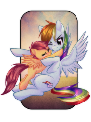 Size: 600x800 | Tagged: safe, artist:rizcifra, imported from derpibooru, rainbow dash, scootaloo, pegasus, pony, crying, cute, duo, female, filly, hnnng, hug, mare, scootalove