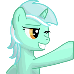 Size: 700x700 | Tagged: safe, artist:popprocks, imported from derpibooru, part of a set, lyra heartstrings, pony, unicorn, female, hoofbump, mare, one eye closed, simple background, solo, transparent background