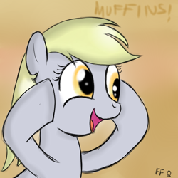 Size: 894x894 | Tagged: safe, artist:freefraq, imported from derpibooru, derpy hooves, pegasus, pony, female, food, mare, muffin, simple background, solo