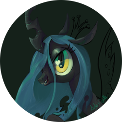 Size: 770x770 | Tagged: dead source, safe, artist:ponyshot, deleted from derpibooru, imported from derpibooru, queen chrysalis, changeling, changeling queen, bust, female, portrait, profile, solo