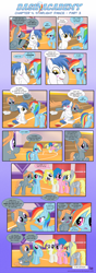 Size: 994x2812 | Tagged: safe, artist:sorcerushorserus, imported from derpibooru, baby ribbs, brolly, derpy hooves, firefly, rainbow dash, surprise, whitewash, pegasus, pony, comic:dash academy, argie ribbs, comic, female, g1, g1 to g4, g4, generation leap, male, mare, stallion, wingding eyes