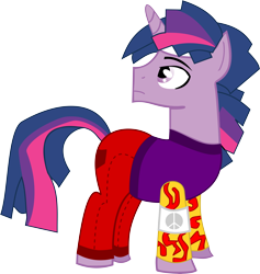Size: 9699x10213 | Tagged: safe, artist:red-pear, imported from derpibooru, twilight sparkle, pony, unicorn, absurd resolution, clothes, dusk shine, hoofstock, looking back, male, rule 63, simple background, solo, stallion, transparent background, unicorn dusk shine, vector