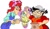 Size: 619x365 | Tagged: safe, artist:terry, imported from derpibooru, draggle, fluttershy, reeka, human, pegasus, pony, butterfly net, crying, female, filly, filly fluttershy, fluttercry, flutterfly, g1, g1 to g4, g4, generation leap, simple background, white background, witch, younger