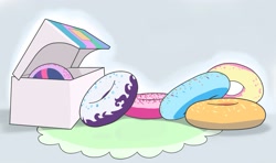 Size: 2481x1473 | Tagged: safe, artist:gsphere, imported from derpibooru, applejack, fluttershy, pinkie pie, princess celestia, rainbow dash, rarity, twilight sparkle, bagel, bread, custom, customized toy, donut, food, food transformation, mane six, no pony, species swap