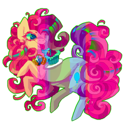 Size: 500x500 | Tagged: artist needed, safe, imported from derpibooru, pinkie pie, earth pony, pony, element of laughter, female, mare, psychedelic, simple background, solo, tongue out, trippy, white background