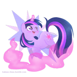 Size: 700x700 | Tagged: safe, artist:kelsea-chan, imported from derpibooru, twilight sparkle, pony, unicorn, abstract background, cute, cutie mark background, female, glowing horn, horn, magic, mare, pronking, solo, twiabetes, unicorn twilight