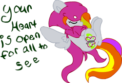 Size: 610x417 | Tagged: safe, artist:cotton, imported from derpibooru, baby honolu-loo, honolu-loo, pegasus, pony, baby, baby pony, cute, dialogue, eyes closed, female, filly, foal, g3, g3 to g4, g4, generation leap, god tier, god tiers, hero of heart, homestuck, honolubetes, solo