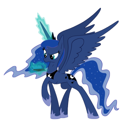 Size: 5000x4972 | Tagged: safe, artist:zelc-face, imported from derpibooru, princess luna, alicorn, pony, gamer luna, 3ds, absurd resolution, female, mare, raised hoof, simple background, solo