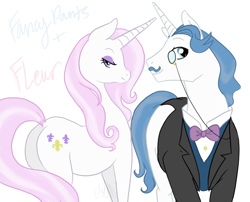 Size: 930x753 | Tagged: dead source, safe, artist:cartoonlion, imported from derpibooru, fancypants, fleur-de-lis, pony, unicorn, butt, fancyfleur, female, male, mare, plot, shipping, simple background, stallion, straight, white background