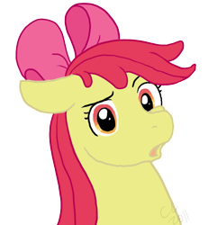 Size: 654x708 | Tagged: safe, artist:cartoonlion, imported from derpibooru, apple bloom, earth pony, pony, bust, female, filly, floppy ears, simple background, solo, transparent background