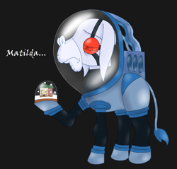 Size: 1357x1298 | Tagged: safe, artist:blackbewhite2k7, imported from derpibooru, cranky doodle donkey, donkey, pony, batman, batman the animated series, crossover, dc comics, male, mr. freeze, ponified, simple background, snow globe, solo