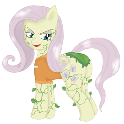 Size: 1276x1269 | Tagged: safe, artist:blackbewhite2k7, imported from derpibooru, fluttershy, pegasus, pony, arkham city, batman, butt, crossover, female, flutterbutt, hilarious in hindsight, mare, parody, plot, poison ivy, poison ivyshy, simple background, solo, white background