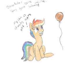 Size: 500x443 | Tagged: artist needed, safe, imported from derpibooru, scootaloo, pegasus, pony, balloon, female, filly, sitting, solo, terry