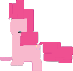 Size: 1060x1032 | Tagged: artist needed, safe, imported from derpibooru, pinkie pie, earth pony, pony, blocks, chonk, creepy, distortion, female, mare, photoshop, simple background, solo, stock vector, transparent background, wat, weird