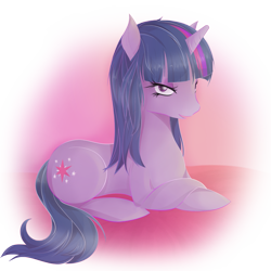 Size: 1120x1120 | Tagged: safe, artist:v-invidia, imported from derpibooru, twilight sparkle, pony, unicorn, crossed hooves, female, lidded eyes, looking at you, mare, prone, solo