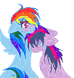 Size: 153x161 | Tagged: safe, artist:tsukaimonboom, imported from derpibooru, rainbow dash, twilight sparkle, pegasus, pony, unicorn, crying, female, floppy ears, hug, lesbian, mare, shipping, simple background, twidash, white background