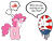 Size: 1280x960 | Tagged: safe, artist:toonfreak, imported from derpibooru, pinkie pie, earth pony, pony, adventure time, dialogue, female, floppy ears, imminent vore, mare, peppermint butler, simple background, transparent background