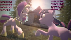 Size: 1920x1080 | Tagged: safe, artist:sinistersnuggles, imported from derpibooru, princess cadance, twilight sparkle, alicorn, pony, unicorn, 3d, cute, cutedance, duo, female, filly, foal, gmod, mare, twiabetes, wallpaper