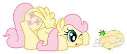 Size: 1280x548 | Tagged: safe, artist:toonfreak, imported from derpibooru, fluttershy, pegasus, pony, female, fru, frufru, mare, one eye closed, simple background, transparent background