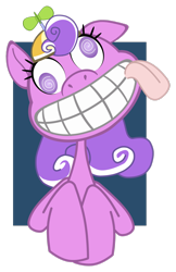 Size: 1244x1920 | Tagged: safe, artist:toonfreak, imported from derpibooru, screwball, earth pony, pony, bust, derp, female, grin, head tilt, mare, smiling, solo, tongue out