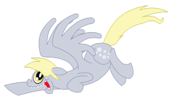 Size: 1280x750 | Tagged: safe, artist:toonfreak, imported from derpibooru, derpy hooves, pegasus, pony, female, floppy ears, flying, mare, open mouth, simple background, solo, transparent background